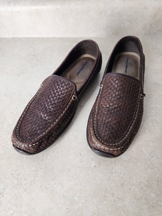Tommy Bahama Orson Woven Leather shoes Loafers dark brown men\'s 12 D wide main image 6